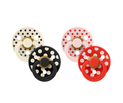 Anatomický cumlík z prírodného kaučuku Colour Polka 2 ks 6 - 18 mesiacov Bibs