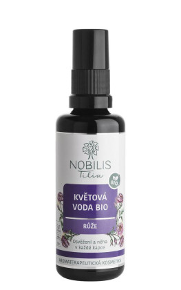 Kvetová voda BIO Ruža 50 ml - fialové sklo Nobilis Tilia