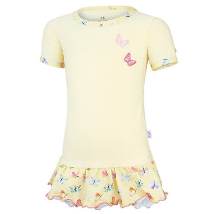 Tunika tenká Outlast® s UV faktorom 50+, sv.žltá/motýliky