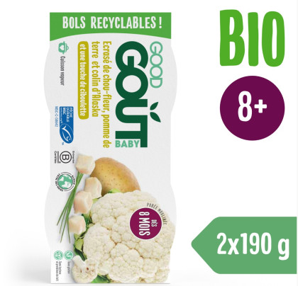 Good Gout BIO Treska pestrá s karfiolom a zemiačikmi (2x190 g)