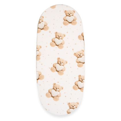 Bavlnená prestieradlo do kočíka Love Teddy Bear 35x75 cm beige New Baby