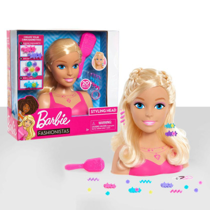 Barbie česacia hlava - blonďavá