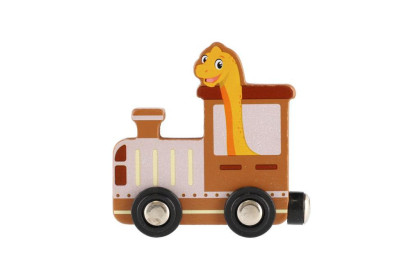 Vlak/Vláčik s vagónmi dinosaurus na magnety 10 ks drevo