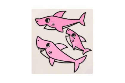 Okenné samolepky a omaľovánky Baby Shark s farbami