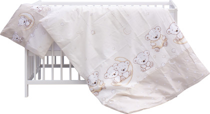 Detská postieľka s kompletnou výbavou Scarlett Toro 120 x 60 cm béžová