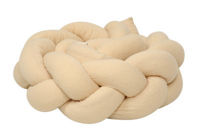Mušelínový mantinel vrkoč 200 cm Babymatex – chránič do postieľky Pieskový