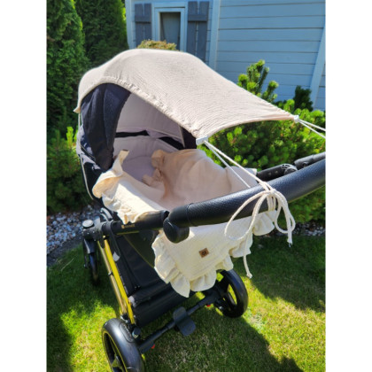 Mušelínová slnečná strieška na kočík Nature Baby Nellys