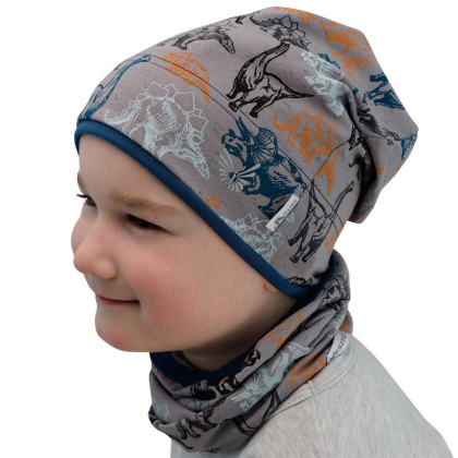 Jarná čiapka spadaná Dinosaurus Šedá Esito