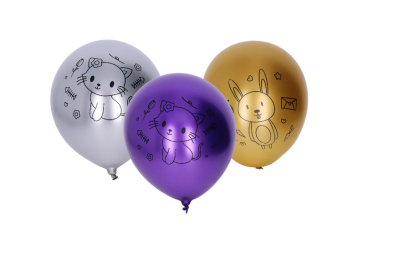 Balónik nafukovací 30 cm chrómové zvieratká sada 5 ks