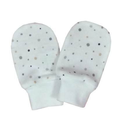 Rukavice bavlna potlač jemná bodka béžová