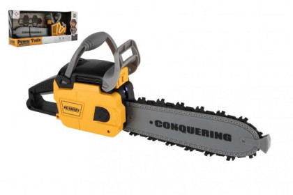 Motorová píla reťazová plastová na batérie a so zvukom a svetlom 42 cm