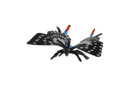Motýľ tropický Papilio/vidlochvost čierno-šedivý zooted plast 6 cm