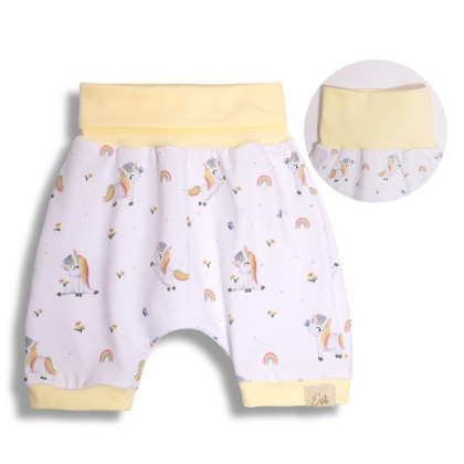 Detské kraťasy Unicorn biele Esito