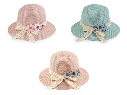 Dievčenský letný klobúk/slamák