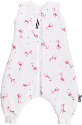 Letný bio spací vak s nožičkami žirafky červené Kaarsgaren