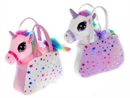 Jednorožec plyšový 20cm s kabelkou 18x12 cm 0m+