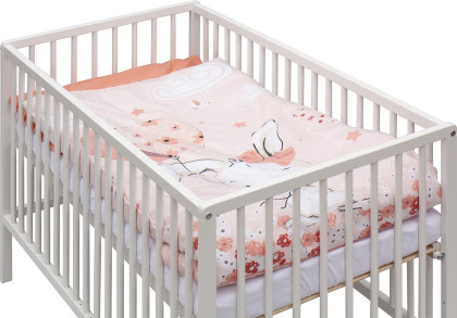 Detská postieľka s kompletnou výbavou 120 x 60 cm biela Malia Scarlett