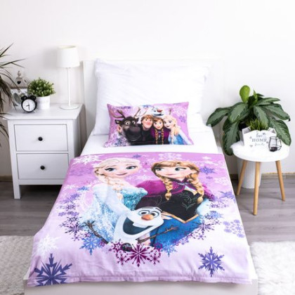 Obliečky do postieľky Frozen purple 100 x 135, 40 x 60 cm Jerry Fabrics