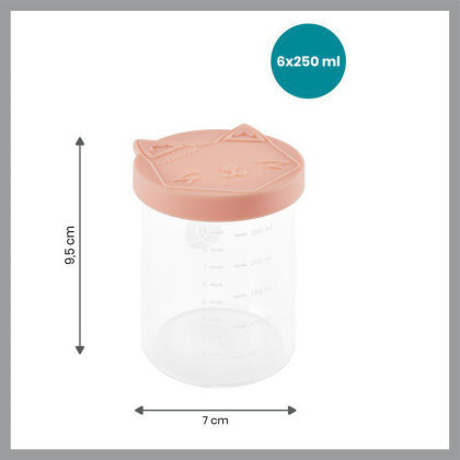 Sklenené misky s viečkami ISY Bowls 6 x 250 ml Babymoov