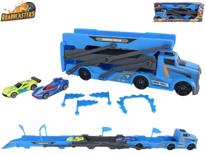 Roadblasters ťahač áut 28 - 76 cm voľný chod s autami 2 ks a vystreľovačom áut