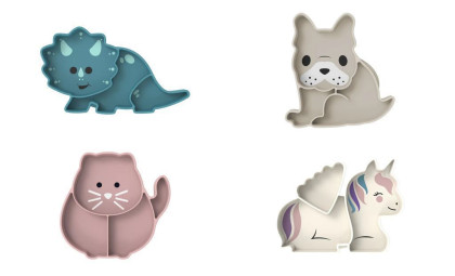 Silikónový delený tanierik s prísavkou Luxe Melii