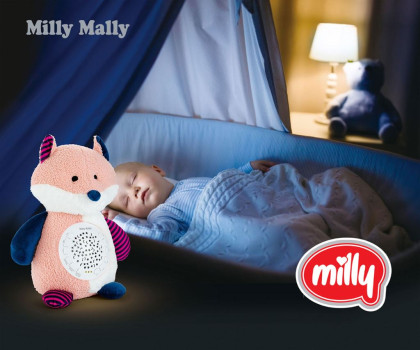 Plyšový zaspávač líška s projektorom Milly Mally