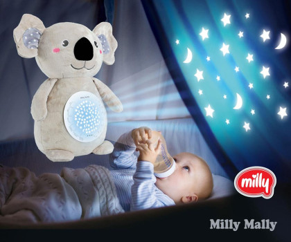 Plyšový zaspávač koala s projektorom Milly Mally