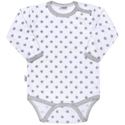 Dojčenské body New Baby Classic II sivé s hviezdičkami Veľ. 86