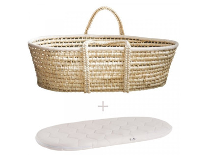 Mojžišov košík pre bábätko Corn Natural + matrac Basic Ahojbaby
