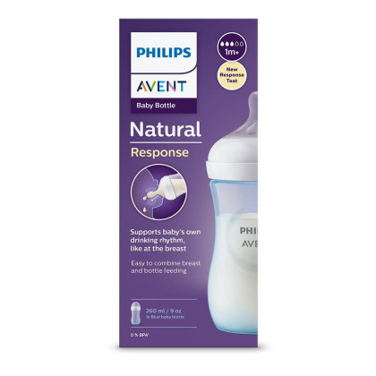 Fľaša Natural Philips Avent Response 260 ml, 1 m+ Modrá