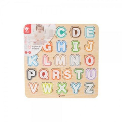 Vkladačka/Puzzle doskové obrysové abeceda drevo 30 x 30 cm