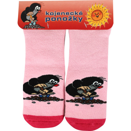 Ponožky dojčenskej froté Krtko obrázkové dievčenské (3 páry)