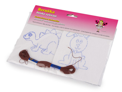 Detské vyšívanie s predtlačeným motívom 2 ks