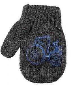 Detské palcové pletené rukavičky s traktorom 9 - 12 mesiacov