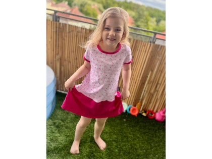 Dievčenské letné šaty ružové so zajačikmi Kaarsgaren