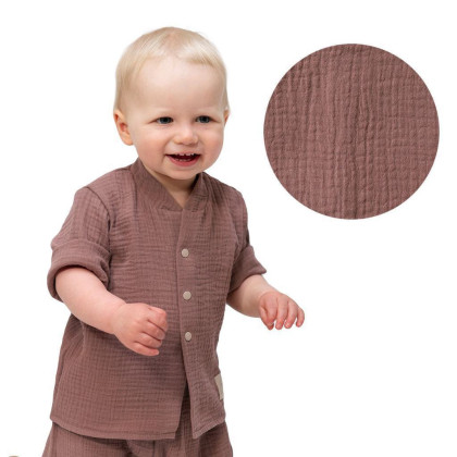 Detská mušelínová košeľa Luca Brown Esito