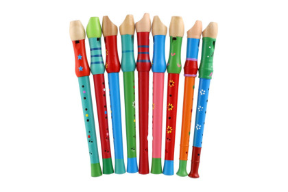 Flauta maľovaná drevo 33cm