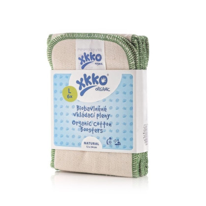 Vkladacie plienky XKKO Organic Twill - Natural Veľkosť L (6ks)