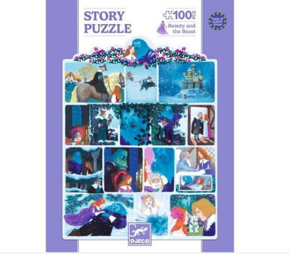 Story puzzle - Kráska a zviera - 100 pcs Djeco