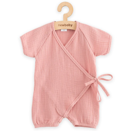 Dojčenský letný mušelínový overal New Baby pink