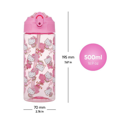 Tritánová fľaša na pitie so slamkou Hello Kitty Sweet Leopard, 500 ml Baagl