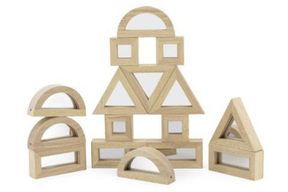 Drevené kocky zrkadlové - 16 kusov Viga