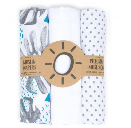 Mušelínové plienky 3 ks + žinka Mamo Tato