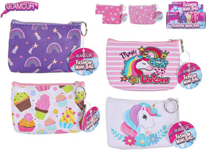 Glamour peňaženka 13x9 cm na zips