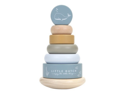 Nasadzovacie krúžky drevené Ocean Blue Little Dutch