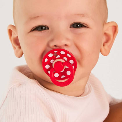 Anatomický cumlík z prírodného kaučuku Colour Polka 2 ks 0 - 6 mesiacov Bibs
