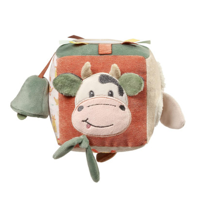 Senzorická textilná kocka Cow Bingo BabyOno