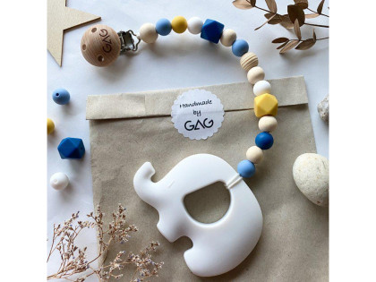 Hryzátko na klipe silikónové Hryzátko slon