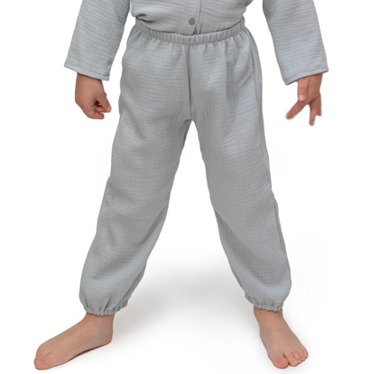 Detské mušelínové nohavice Luca Dove Grey Esito