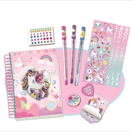 Farebná sada blok s jednorožcom